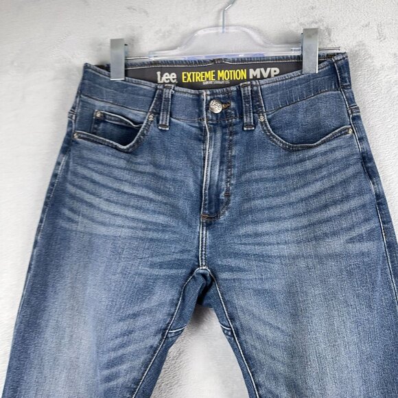 Lee Straight Leg Jeans Mens Size 32X32 Extreme Motion Slim Fit 102018456 Blue - Picture 3 of 12